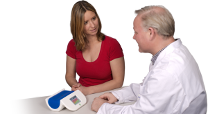 Doctor and patient using the AGE Reader mu - connect